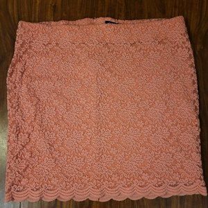 Torrid Mini Skirt Salmon Pink Lace Lined Size 3 (3X)